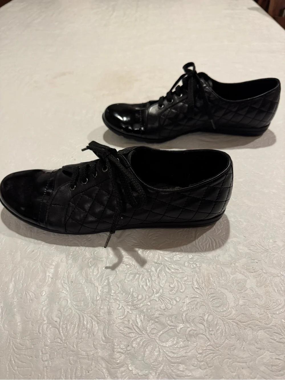Vaneli Sport Quilted patent leather sneakers